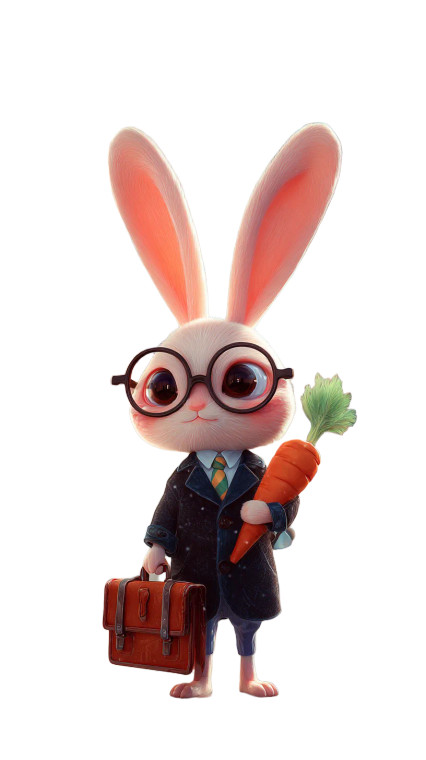 Fantasy Business Rabbit Vinyl Car Decal Sticker – Waterproof & UV-Resistant 9.706666666666667"