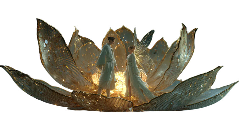 Golden Lotus Fantasy Vinyl Car Decal Sticker – Waterproof & UV-Resistant 2.72"