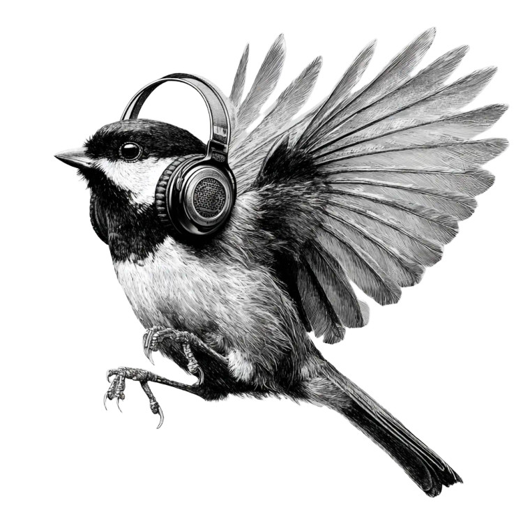 Vintage Sparrow Sketch Vinyl Car Decal Sticker – Waterproof & UV-Resistant 3.4133333333333336"