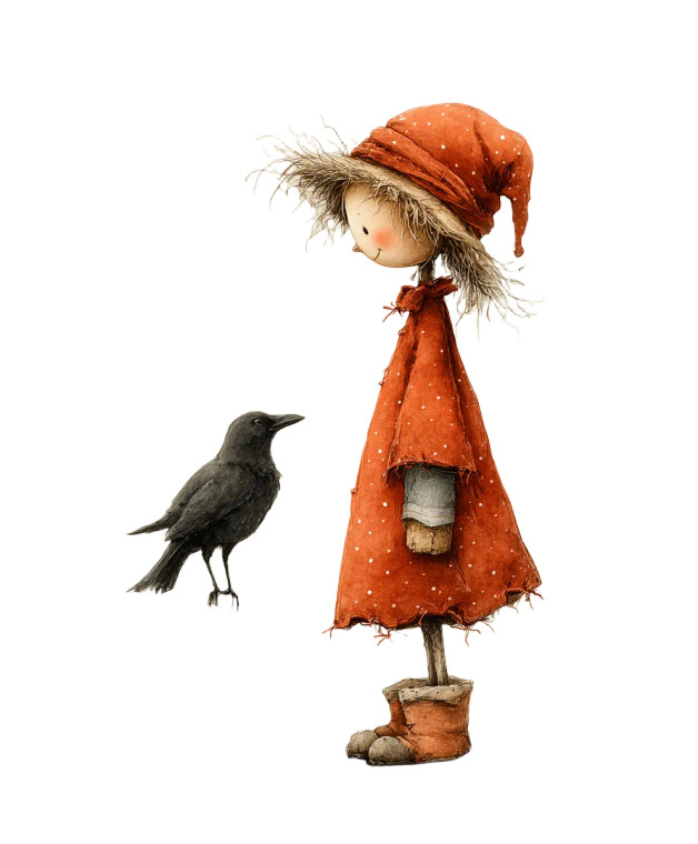 Cute Scarecrow Crow Vinyl Car Decal Sticker – Waterproof & UV-Resistant 8.0"