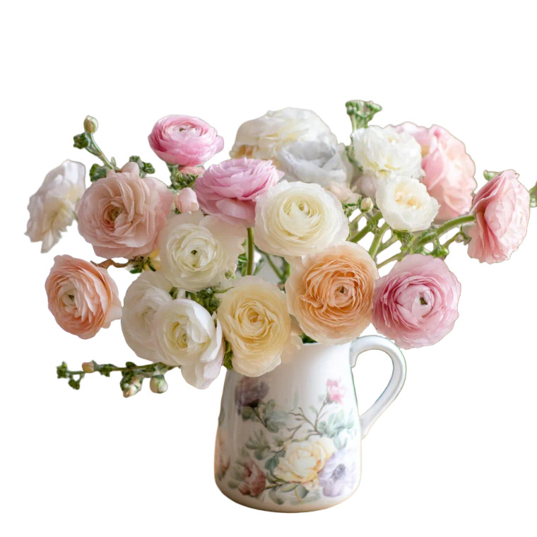 Ranunculus Bouquet Vinyl Car Decal Sticker – Waterproof & UV-Resistant 3.4133333333333336"