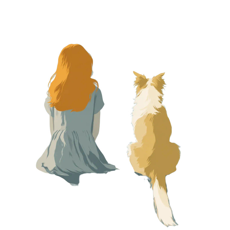 Girl And Collie Vinyl Car Decal Sticker – Waterproof & UV-Resistant 6.826666666666667"