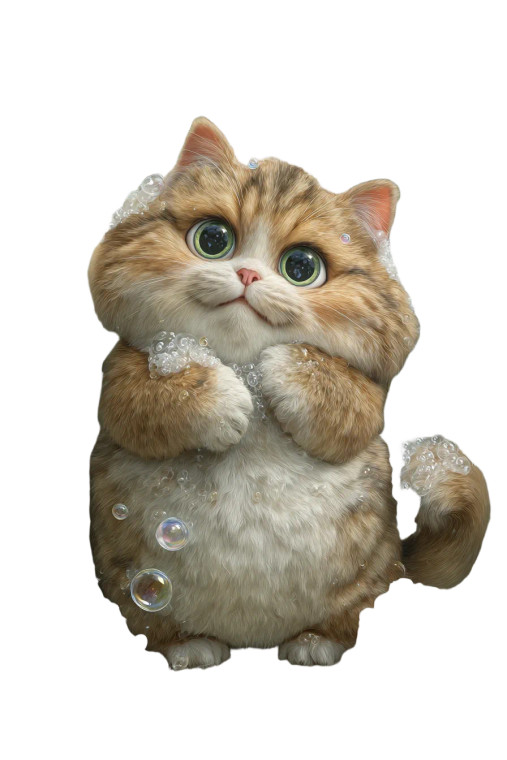 Chubby Cartoon Cat V4 Vinyl Car Decal Sticker – Waterproof & UV-Resistant 8.96"