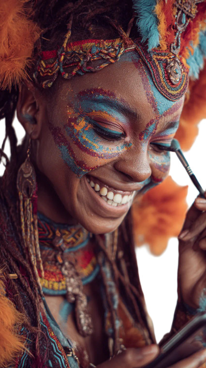 Festival Makeup Joy Vinyl Car Decal Sticker – Waterproof & UV-Resistant 9.706666666666667"