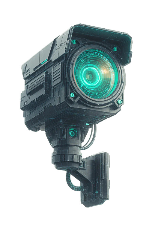 Futuristic Surveillance Camera Vinyl Car Decal Sticker – Waterproof & UV-Resistant 4.4