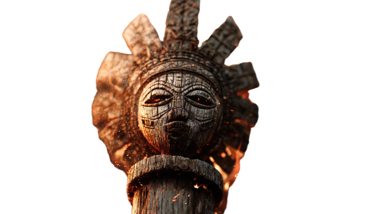 Voodoo Fire Totem Vinyl Car Decal Sticker – Waterproof & UV-Resistant 5.4
