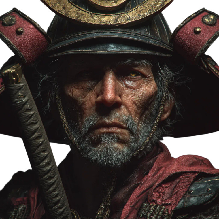 Divine Samurai Saint Vinyl Car Decal Sticker – Waterproof & UV-Resistant 6.826666666666667"