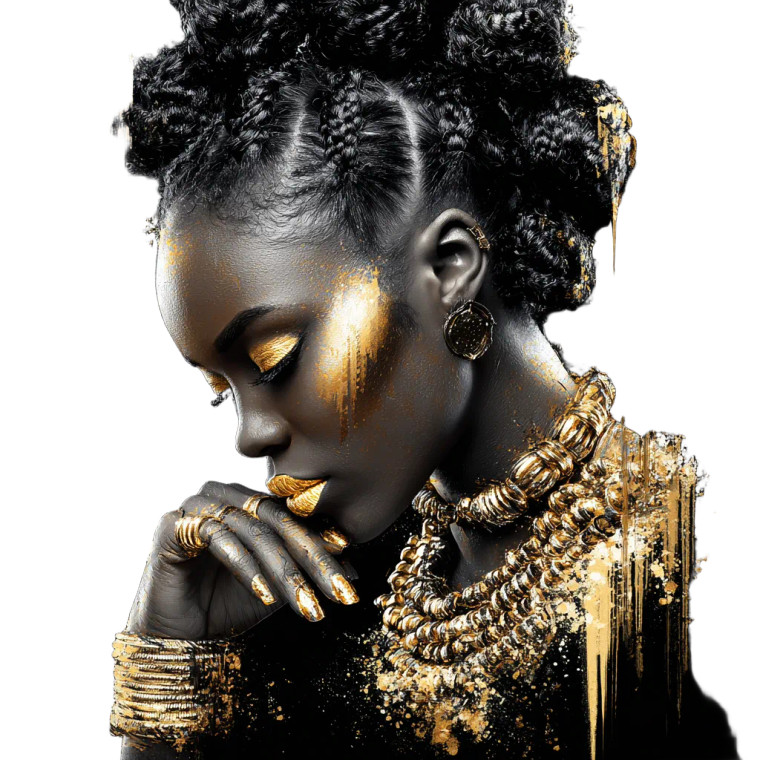 African Woman Portrait V28 Vinyl Car Decal Sticker – Waterproof & UV-Resistant 3.4133333333333336"