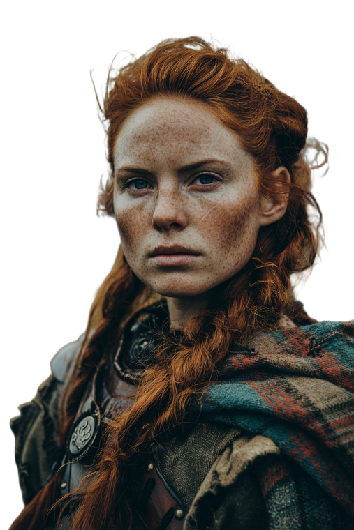Highland Shieldmaiden Claire Vinyl Car Decal Sticker – Waterproof & UV-Resistant 8.96"