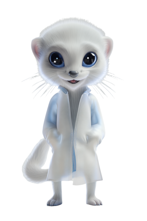 Futuristic Weasel Doctor Vinyl Car Decal Sticker – Waterproof & UV-Resistant 8.96"