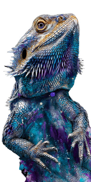 Colorful Bearded Dragon Vinyl Car Decal Sticker – Waterproof & UV-Resistant 5.12"