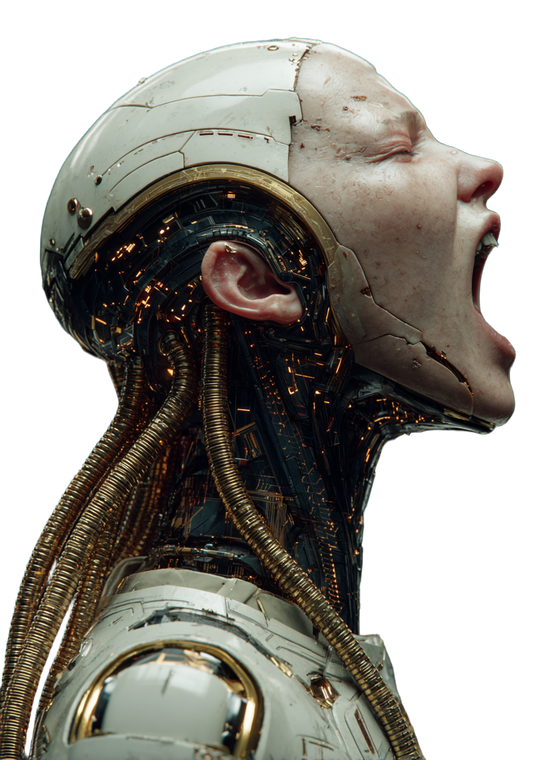 Futuristic Ai Humanoid V3 Vinyl Car Decal Sticker – Waterproof & UV-Resistant 8.746666666666666"