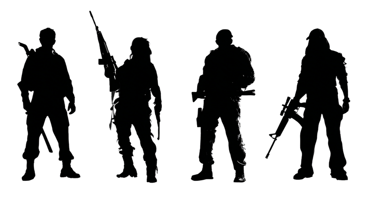 Modern Hunters Silhouette Vinyl Car Decal Sticker – Waterproof & UV-Resistant 2.72"