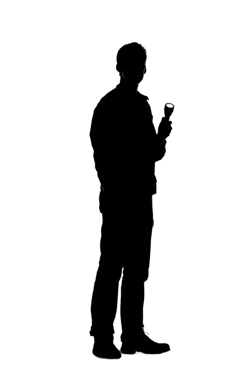 Silhouette With Flashlight Vinyl Car Decal Sticker – Waterproof & UV-Resistant 8.96"