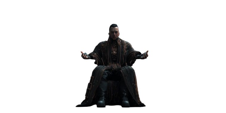 Futuristic Throne Man Vinyl Car Decal Sticker – Waterproof & UV-Resistant 5.12"