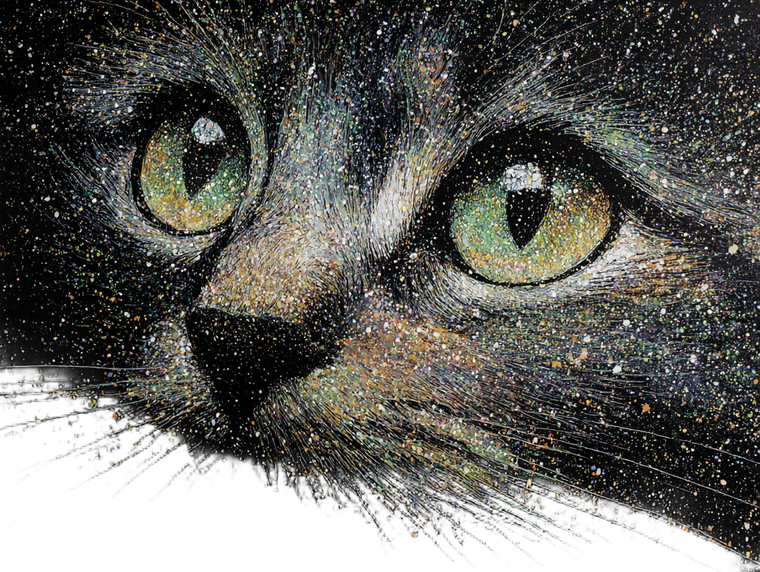 Galactic Cat Face Vinyl Car Decal Sticker – Waterproof & UV-Resistant 6.1866666666666665"