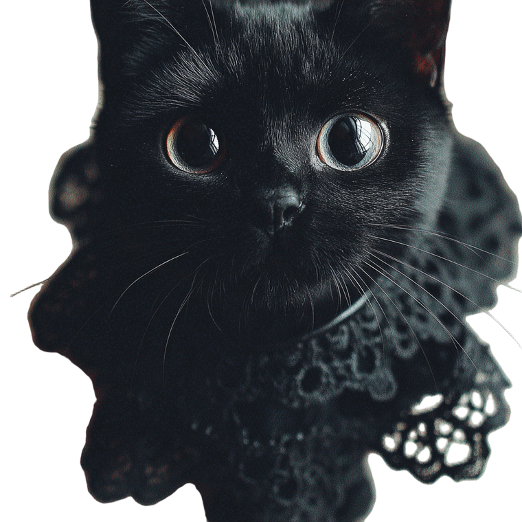 Gothic Cat Portrait V2 Vinyl Car Decal Sticker – Waterproof & UV-Resistant 3.4133333333333336"
