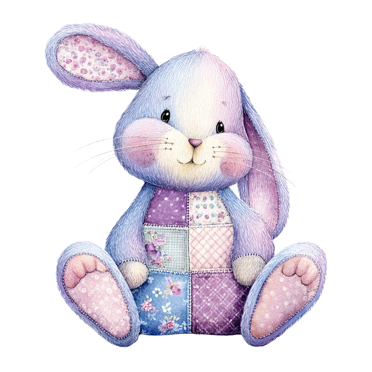 Patchwork Bunny Doll Vinyl Car Decal Sticker – Waterproof & UV-Resistant 3.4133333333333336"