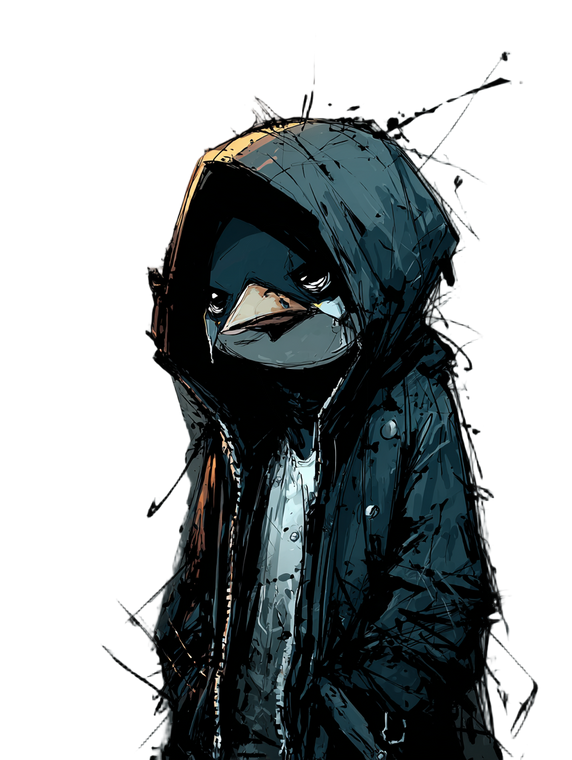 Emo Penguin Vinyl Car Decal Sticker – Waterproof & UV-Resistant 8.213333333333333"