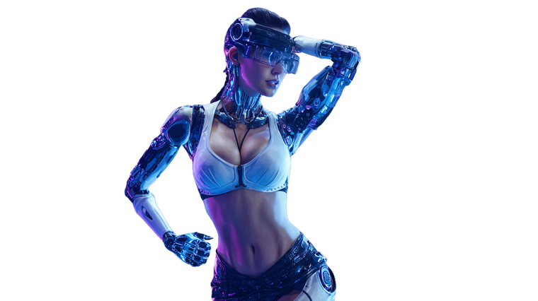 Dancing Cyborg Woman Vinyl Car Decal Sticker – Waterproof & UV-Resistant 5.4