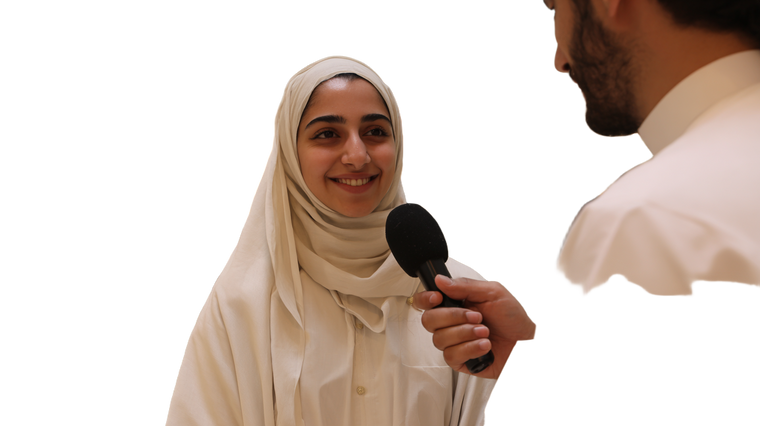 Kuwaiti Hijabi Interview Vinyl Car Decal Sticker – Waterproof & UV-Resistant 2.72"