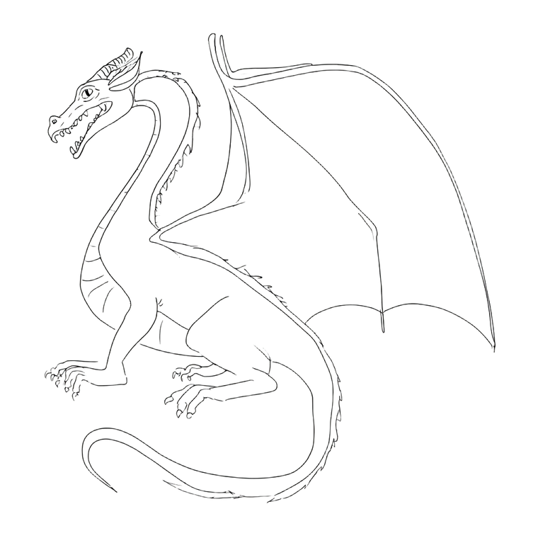 Cartoon Dragon Outline Vinyl Car Decal Sticker – Waterproof & UV-Resistant 6.826666666666667"