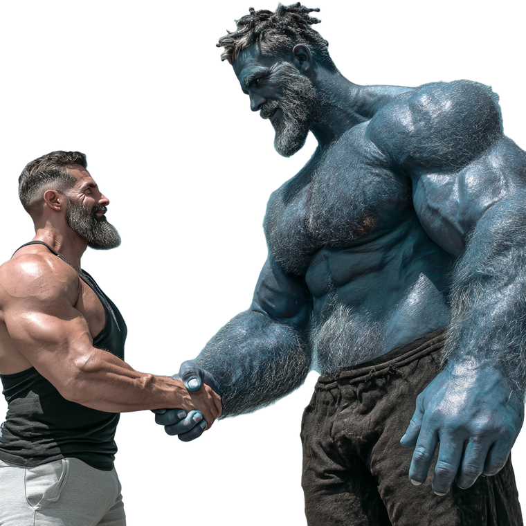 Blue Giant Handshake Vinyl Car Decal Sticker – Waterproof & UV-Resistant 6.826666666666667"