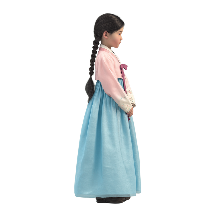 Korean Girl Hanbok V4 Vinyl Car Decal Sticker – Waterproof & UV-Resistant 3.4133333333333336"