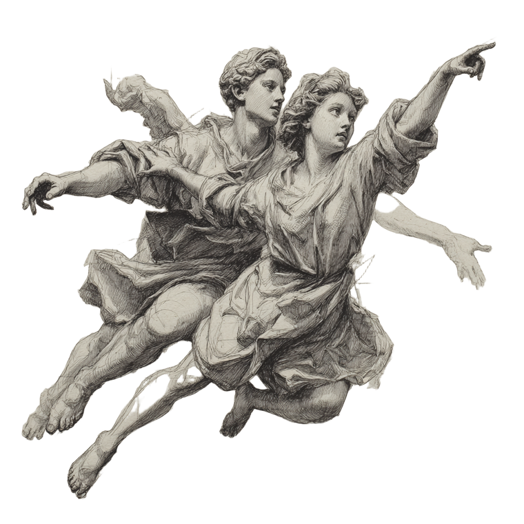 Michelangelo-Inspired Duo Vinyl Car Decal Sticker – Waterproof & UV-Resistant 3.4133333333333336"