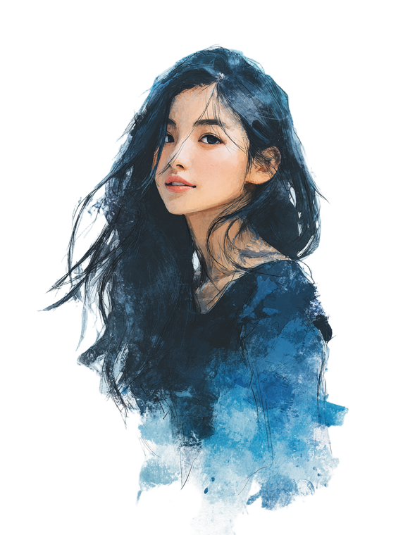 Asian Girl Portrait V19 Vinyl Car Decal Sticker – Waterproof & UV-Resistant 4.1066666666666665"