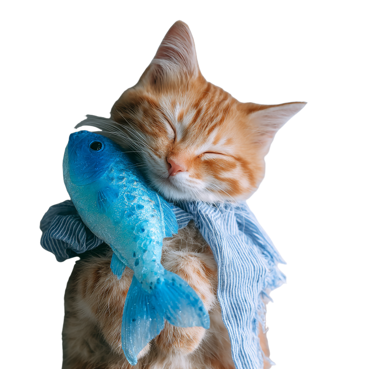 Cat With Fish V5 Vinyl Car Decal Sticker – Waterproof & UV-Resistant 3.4133333333333336"