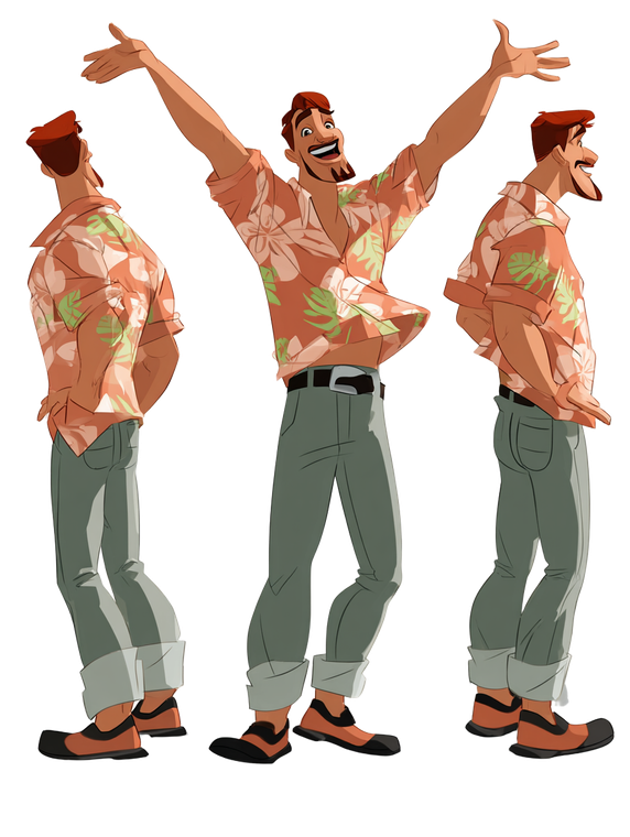 Flamboyant Man Poses Vinyl Car Decal Sticker – Waterproof & UV-Resistant 8.213333333333333"