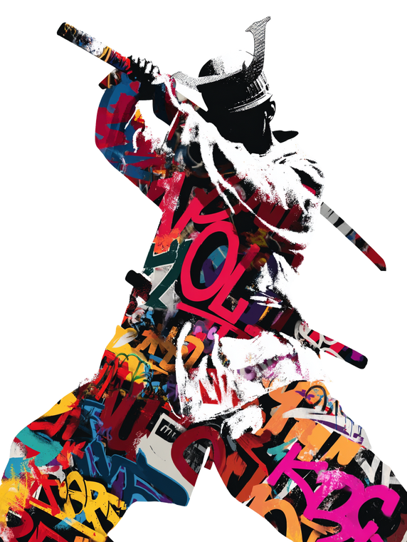 Graffiti Samurai V2 Vinyl Car Decal Sticker – Waterproof & UV-Resistant 8.213333333333333"