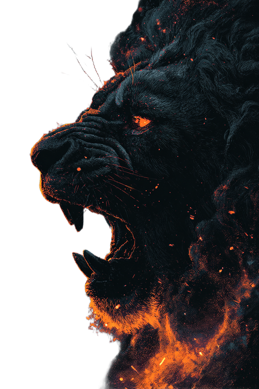 Fiery Roaring Lion Vinyl Car Decal Sticker – Waterproof & UV-Resistant 4.4