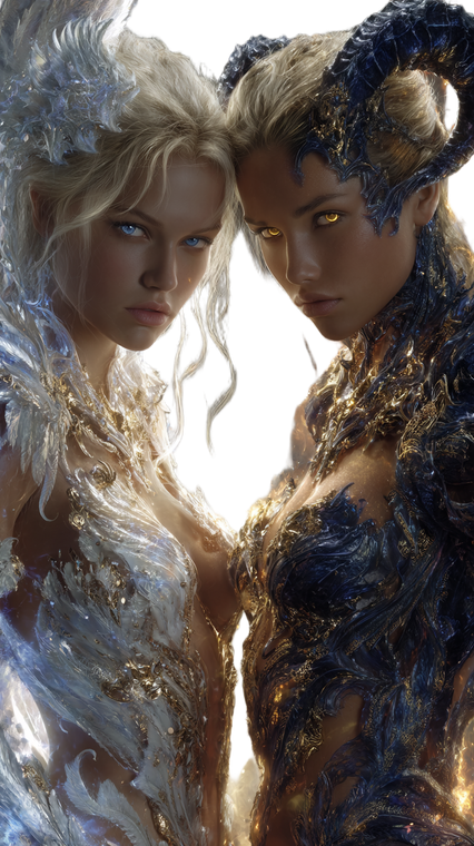 Angelic Duality Vinyl Car Decal Sticker – Waterproof & UV-Resistant 9.706666666666667"