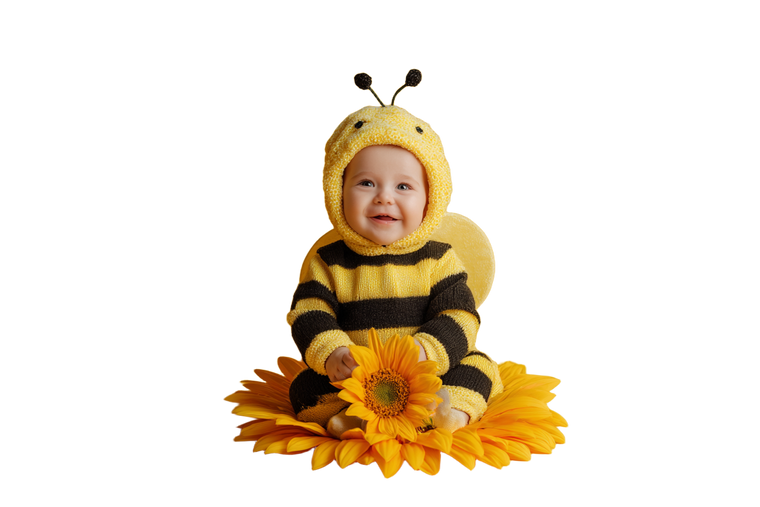 Smiling Baby Bee Vinyl Car Decal Sticker – Waterproof & UV-Resistant 2.986666666666667"