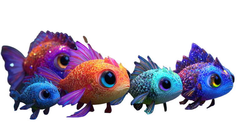 Cartoon Fish Group Vinyl Car Decal Sticker – Waterproof & UV-Resistant 5.4