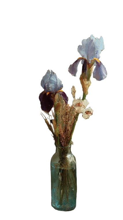 Pastel Iris Bouquet Vinyl Car Decal Sticker – Waterproof & UV-Resistant 9.706666666666667"