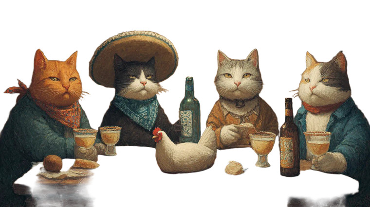 Cats With Margaritas Vinyl Car Decal Sticker – Waterproof & UV-Resistant 2.72"