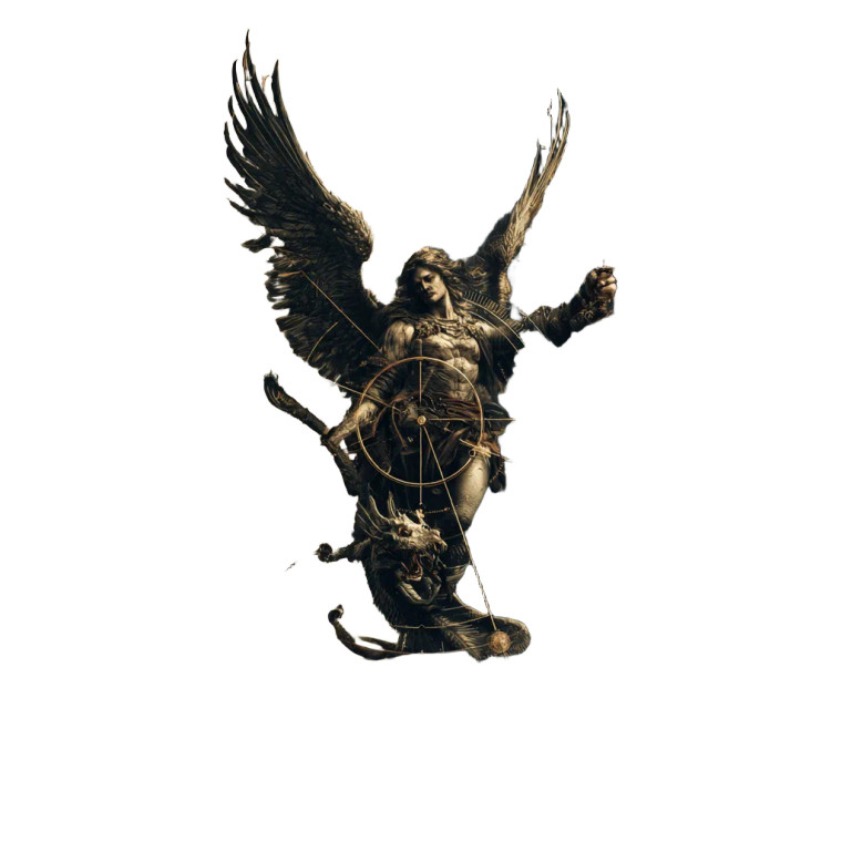 Archangel Michael Vs Dragon Vinyl Car Decal Sticker – Waterproof & UV-Resistant 3.4133333333333336"