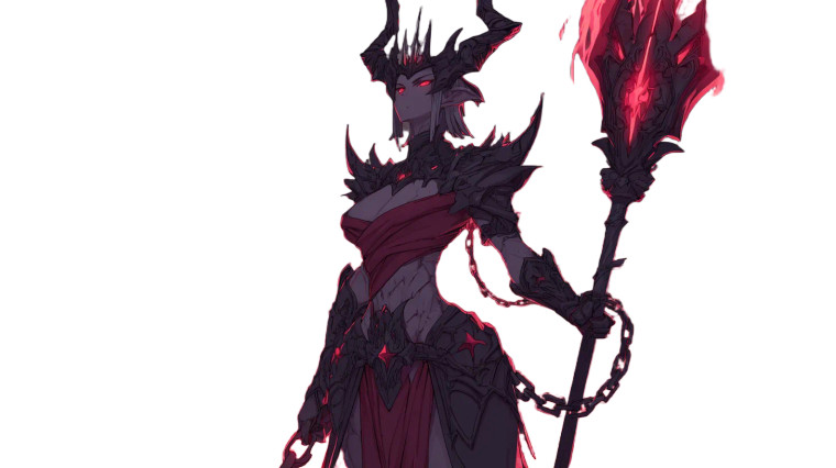 Demonic Warrior Queen Vinyl Car Decal Sticker – Waterproof & UV-Resistant 2.72"