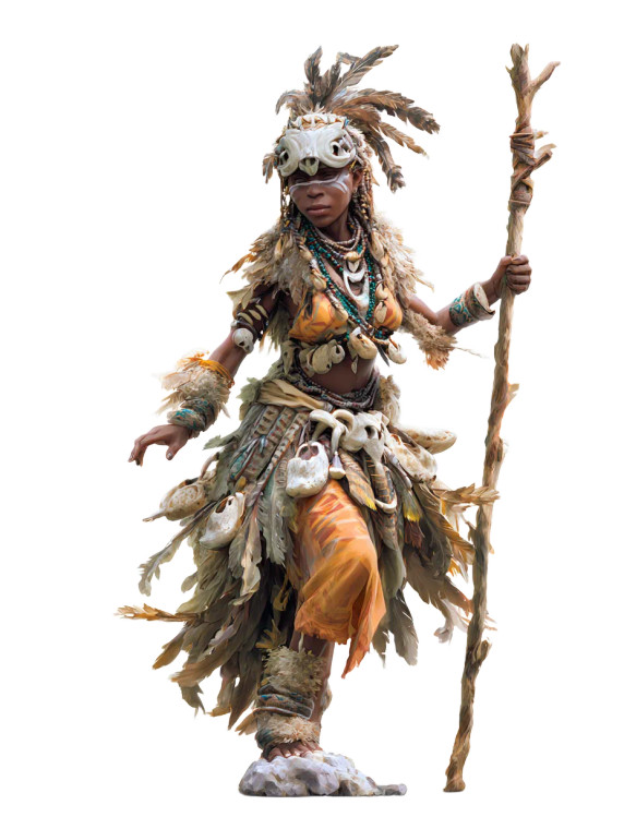 Tribal Shaman Miniature Vinyl Car Decal Sticker – Waterproof & UV-Resistant 8.213333333333333"