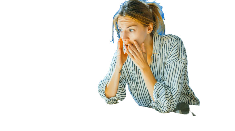 Frightened Office Worker Vinyl Car Decal Sticker – Waterproof & UV-Resistant 5.4