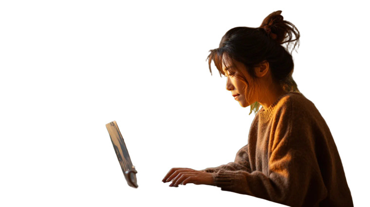 Mindful Asian Woman Vinyl Car Decal Sticker – Waterproof & UV-Resistant 2.72"