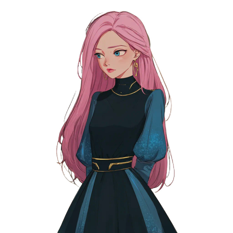 Pink-Haired Woman V22 Vinyl Car Decal Sticker – Waterproof & UV-Resistant 3.4133333333333336"