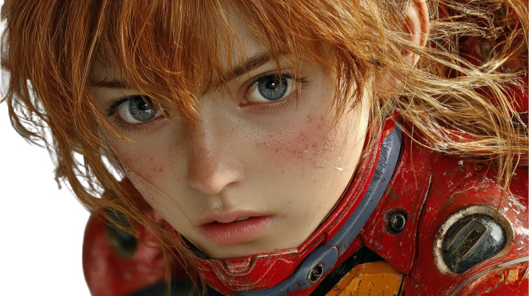 Asuka Portrait Vinyl Car Decal Sticker – Waterproof & UV-Resistant 2.72"