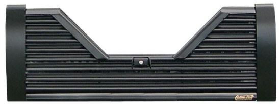 Custom Flow Tailgate V-EL39 Elite; Flo Thru; V-Shaped Louvered; Lockable; Powder Coated; Black; Steel