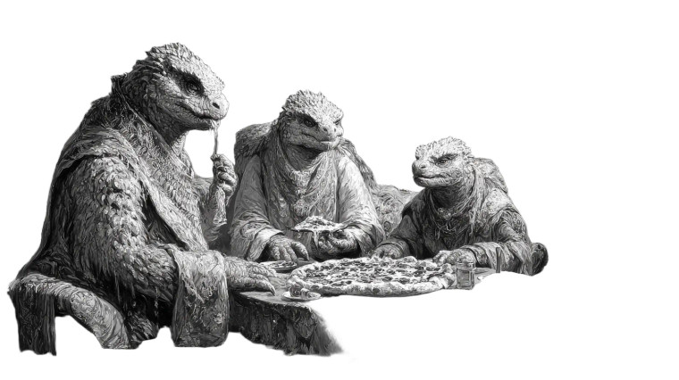 Fantasy Creatures Eating Vinyl Car Decal Sticker – Waterproof & UV-Resistant 5.4