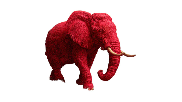 Red Wonderland Elephant Vinyl Car Decal Sticker – Waterproof & UV-Resistant 5.4