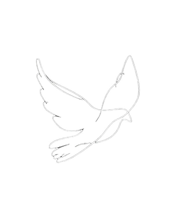 White Dove Outline Vinyl Car Decal Sticker – Waterproof & UV-Resistant 8.0"